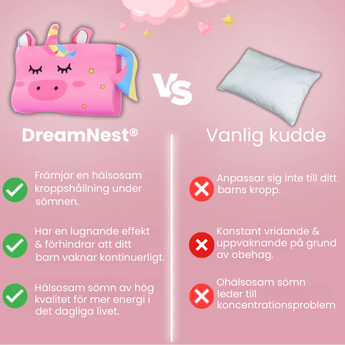 DreamNest® - Den Ergonomiska Barnkudden som Ger Familjen Ro
